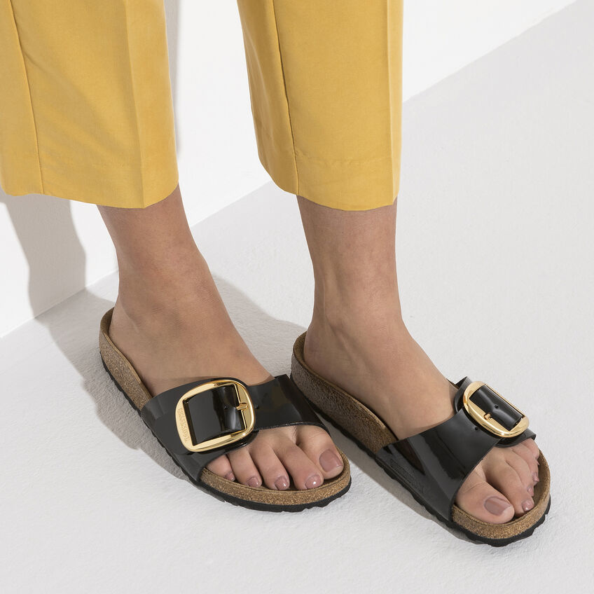 Absoluut eenvoudig definitief Birkenstock Madrid Big Buckle zwart lak regular sandalen dames -  outletsportschoenen.nl