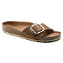 Birkenstock Madrid Big Buckle bruin vetleer narrow sandalen dames