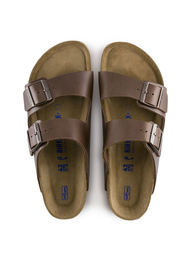 Birkenstock Arizona Antique Pull espresso narrow aging leather soft footbed sandalen heren