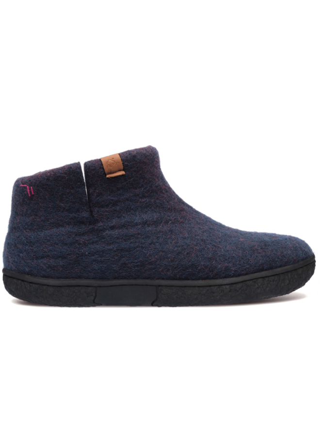 Tofvel Nepal pantoffels blauw uni