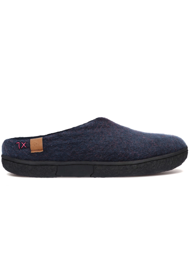 Tibet pantoffels blauw uni