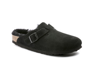 Birkenstock Boston Shearling zwart suede narrow dames outletsportschoenen