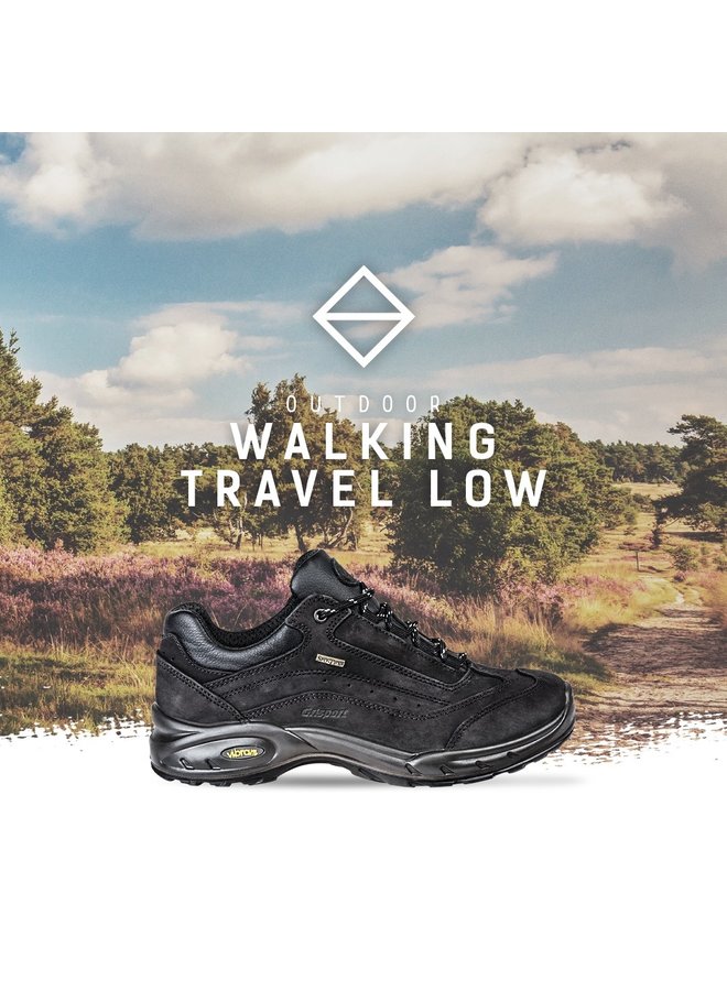 Grisport Travel Low zwart wandelschoenen uni