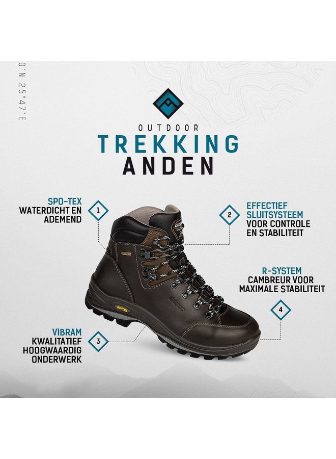 Grisport Anden Mid zwart wandelschoenen uni (s)