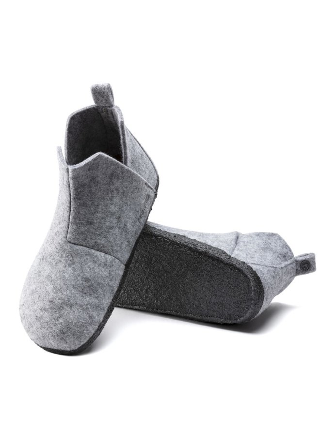 Birkenstock Andermatt pantoffels lamsvel grijs narrow uni