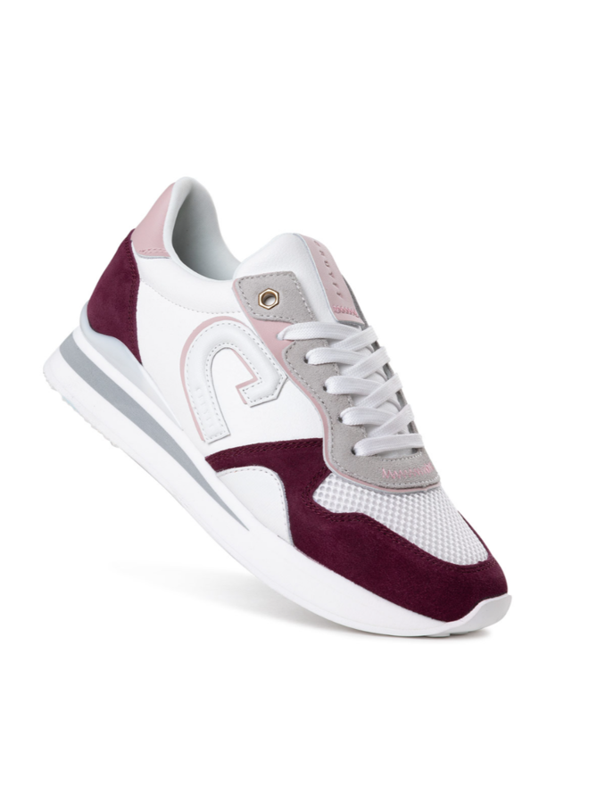 Cruyff Parkrunner Lux wit bordeaux rood sneakers dames