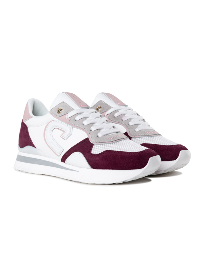 Cruyff Parkrunner Lux wit bordeaux rood sneakers dames