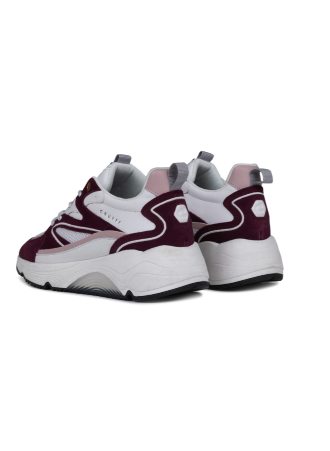 Cruyff Madina Bold wit bordeaux rood sneakers dames