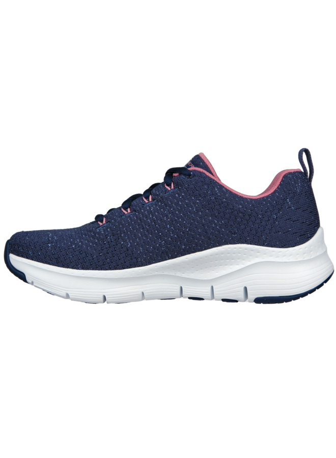 Skechers Arch Glee all blauw roze sneakers dames - outletsportschoenen.nl