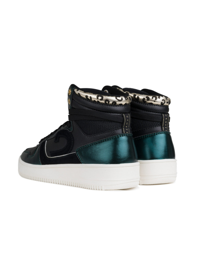 Cruyff Campo High Lux zwart groen sneakers dames