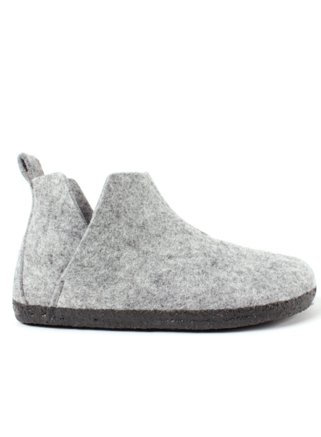 Birkenstock Andermatt pantoffels lamsvel grijs uni