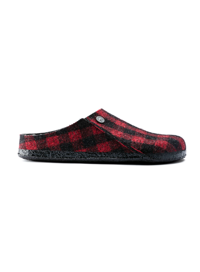 Birkenstock Zermatt Plaid sloffen narrow rood zwart uni (s)