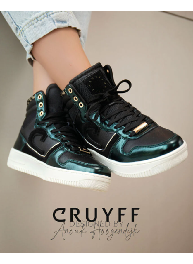 Cruyff Campo High Lux zwart groen sneakers dames