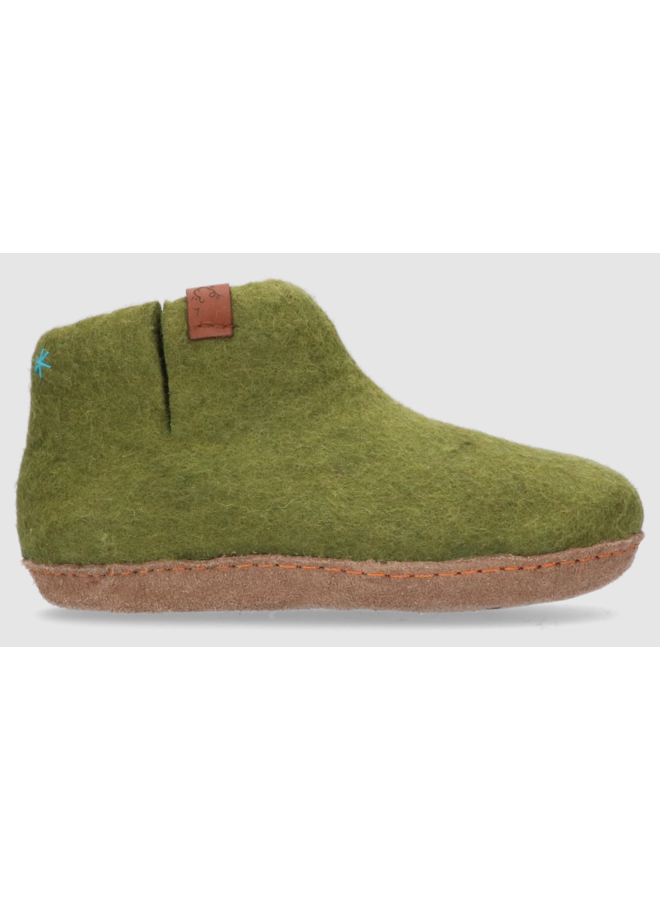 Tofvel Mula pantoffels groen uni (s)
