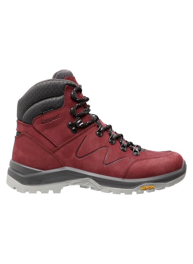 Grisport Boston Mid burgundy rood wandelschoenen dames