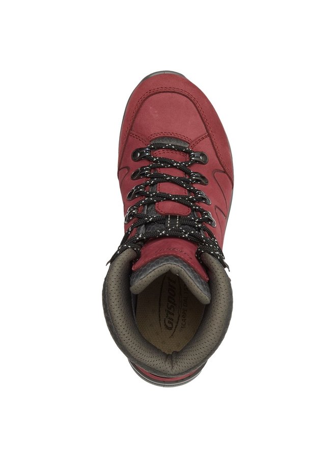 Grisport Boston Mid burgundy rood wandelschoenen dames