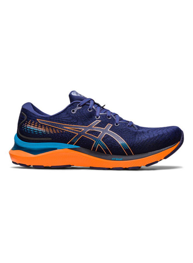 ASICS Gel Cumulus 24 blauw oranje hardloopschoenen heren