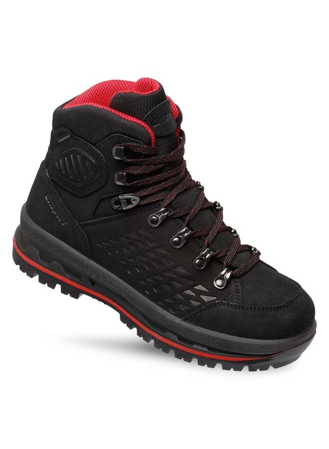 Grisport Eiger Mid zwart rood wandelschoenen uni