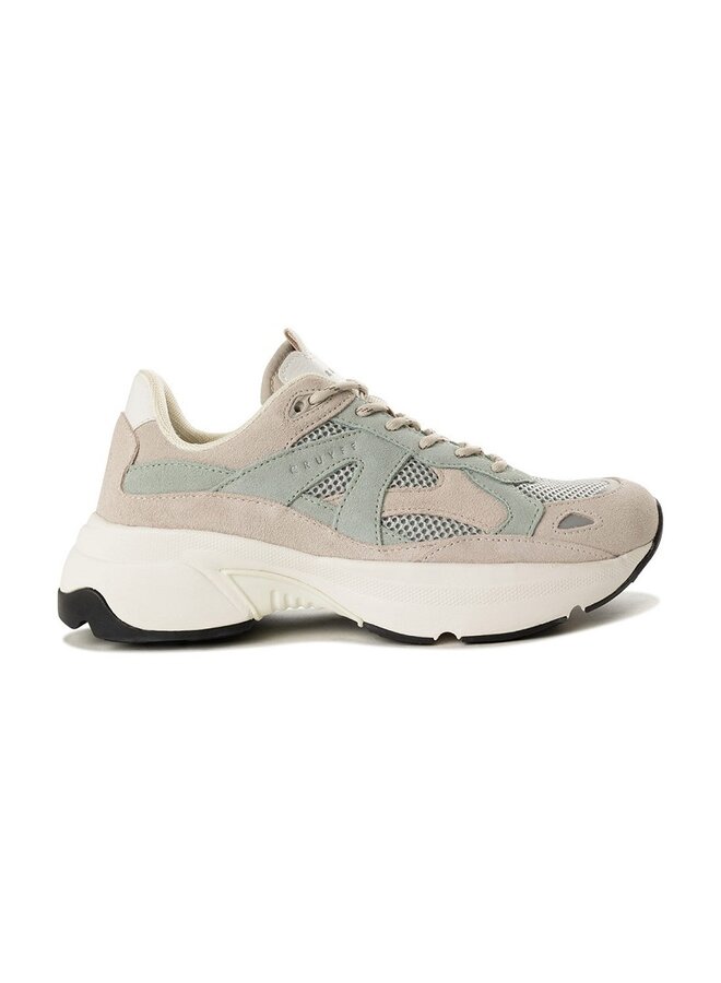 Cruyff June taupe groen sneakers dames