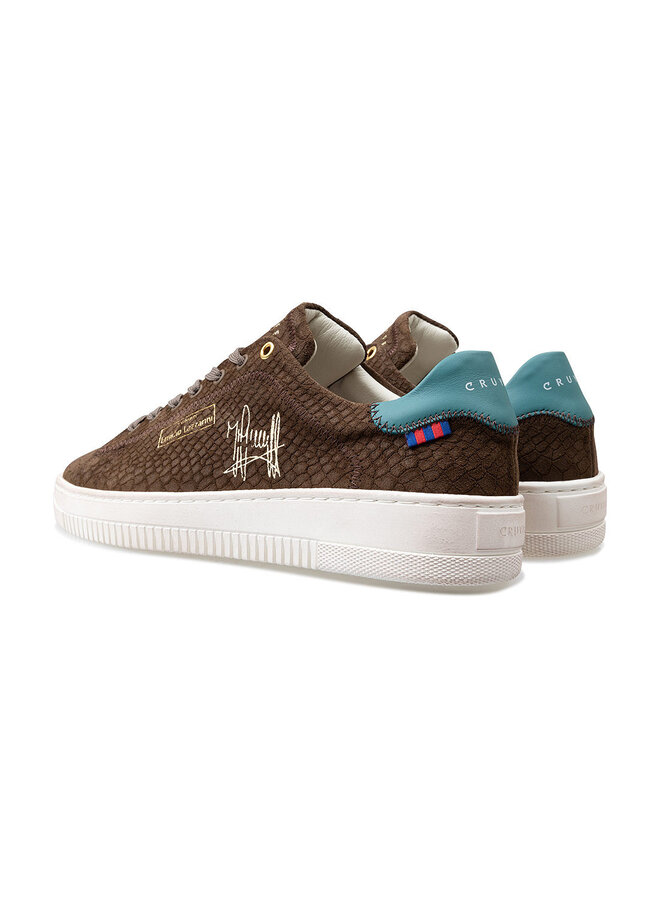Cruyff Joan Anaconda bruin turquoise sneakers heren