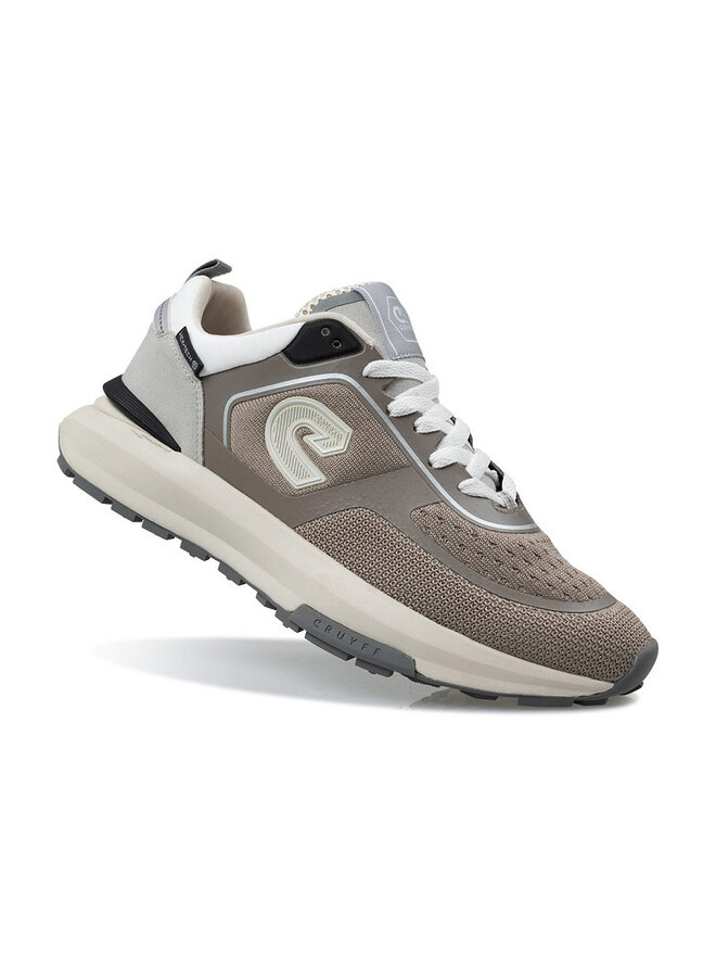 Fuzeknit taupe wit sneakers heren (s)