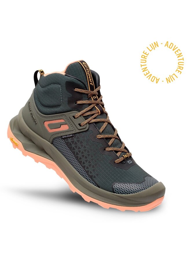 Explorer mid groen roze wandelschoenen uni (a)