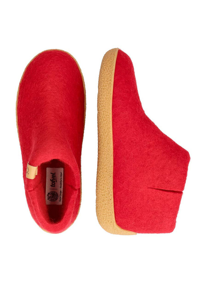 Tofvel Rabara pantoffels rood uni