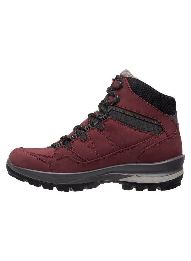 Grisport Bari Mid bordeaux wandelschoenen dames (a)