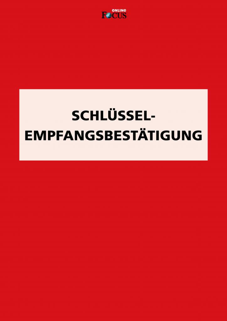 Schlüssel-Empfangsbestätigung - FOCUS Online PDF-Shop