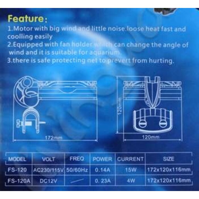 Aquarium koeler 1 ventilator