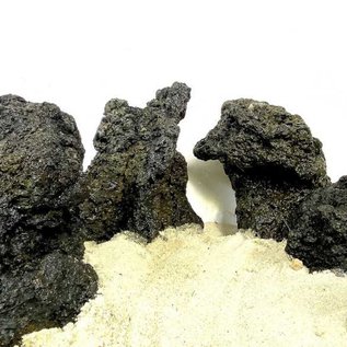 Black lava rock