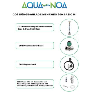 Aqua-Noa CO2 set 200 hervulbaar basic (M) - CO2 aquarium set