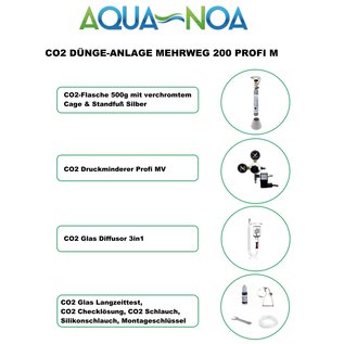 Aqua-Noa CO2 set 200 hervulbaar Profi (M) - CO2 aquarium set