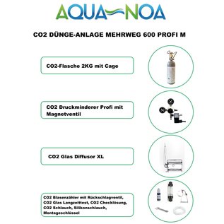 Aqua-Noa CO2 set 600 hervulbaar Profi (M) - CO2 aquarium set