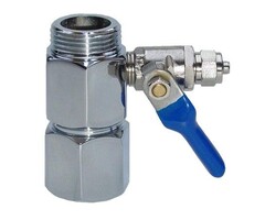 Onlineaquarium spullen Metal tap connector with ball valve