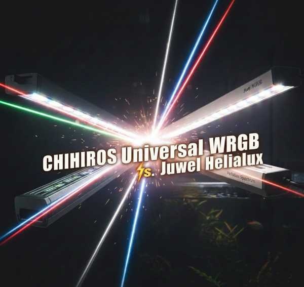 Chihiros Universal WRGB vs. Juwel Helialux LED voor Juwel Aquaria