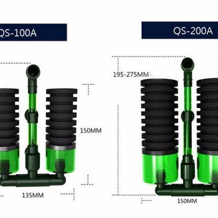 Onlineaquarium spullen Bioschwammfilter mit Filterkammer
