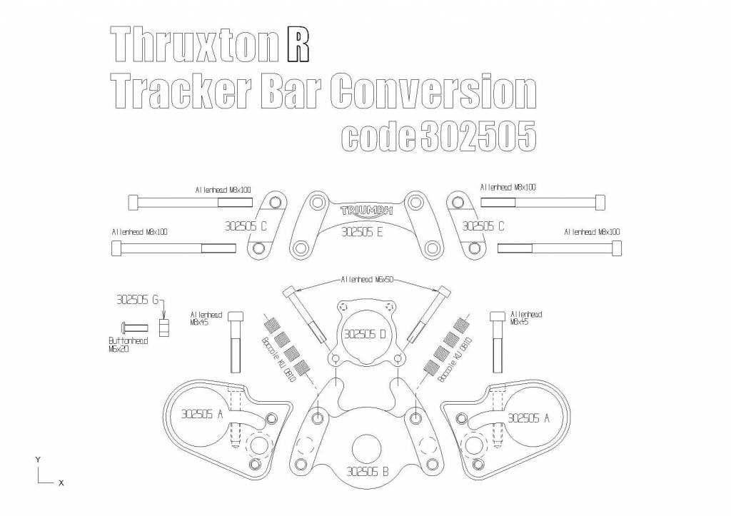 1⅛ Handlebar Conversion Kit for Thruxton R/RS
