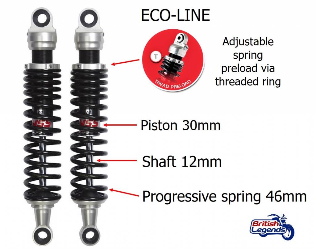 Bi-Amortisseurs YSS pour Kawasaki W650/W800