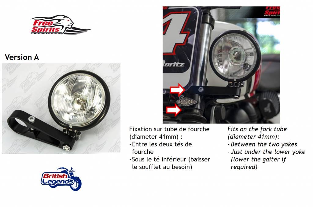 Phare Additionnel Kit Complet pour Triumph Twins