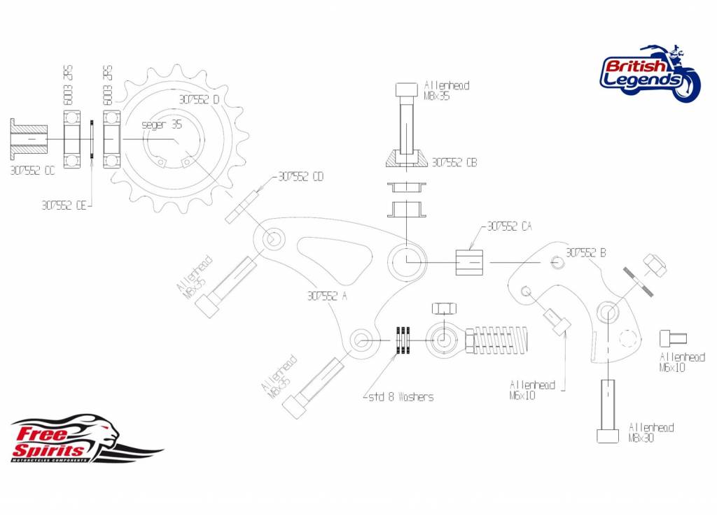Tendeur de Chaine pour Triumph Twins