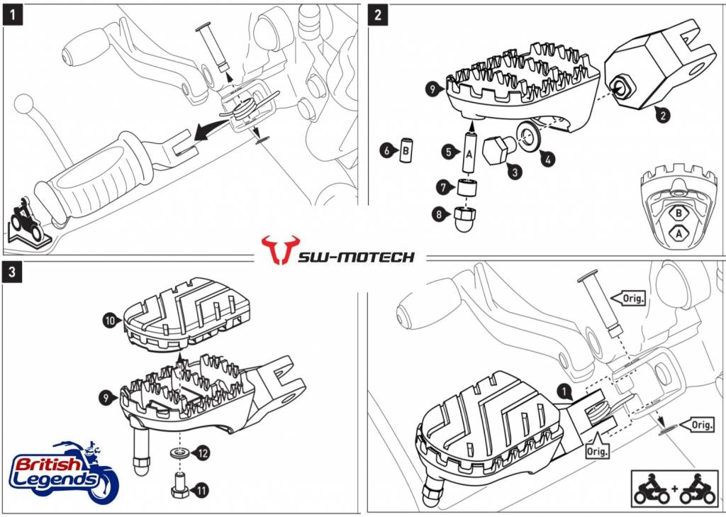 Adjustable Foot Rests for Triumph Bonneville