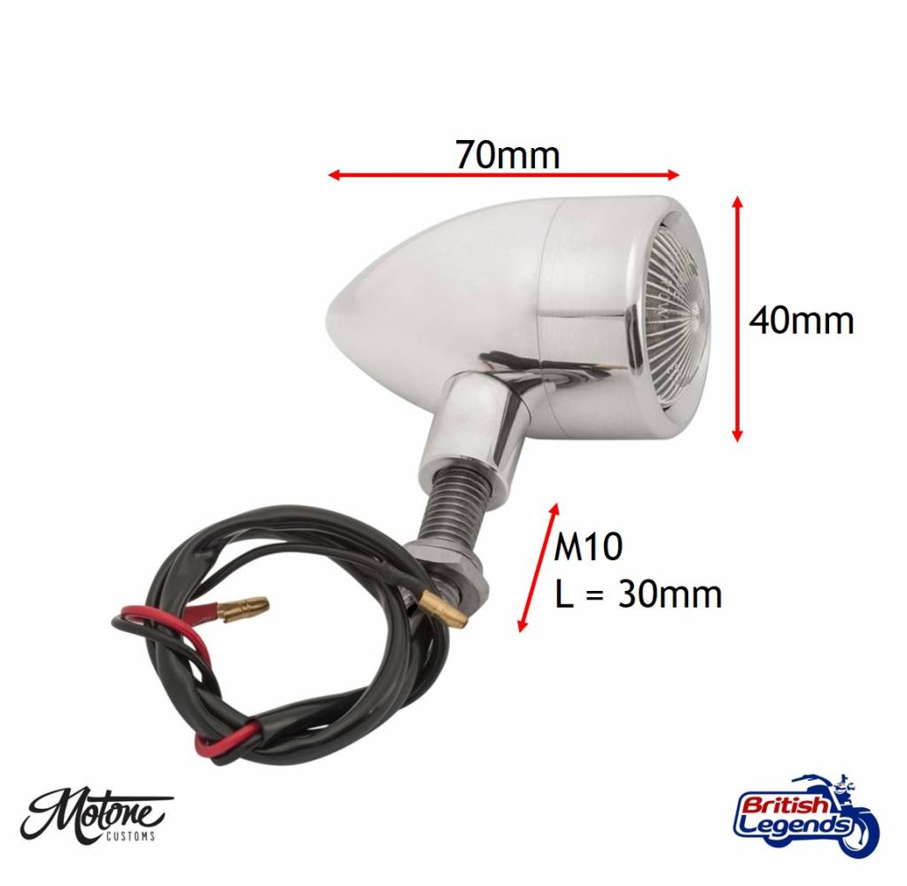 Intermitentes Bullets Motone en Aluminio Sólido