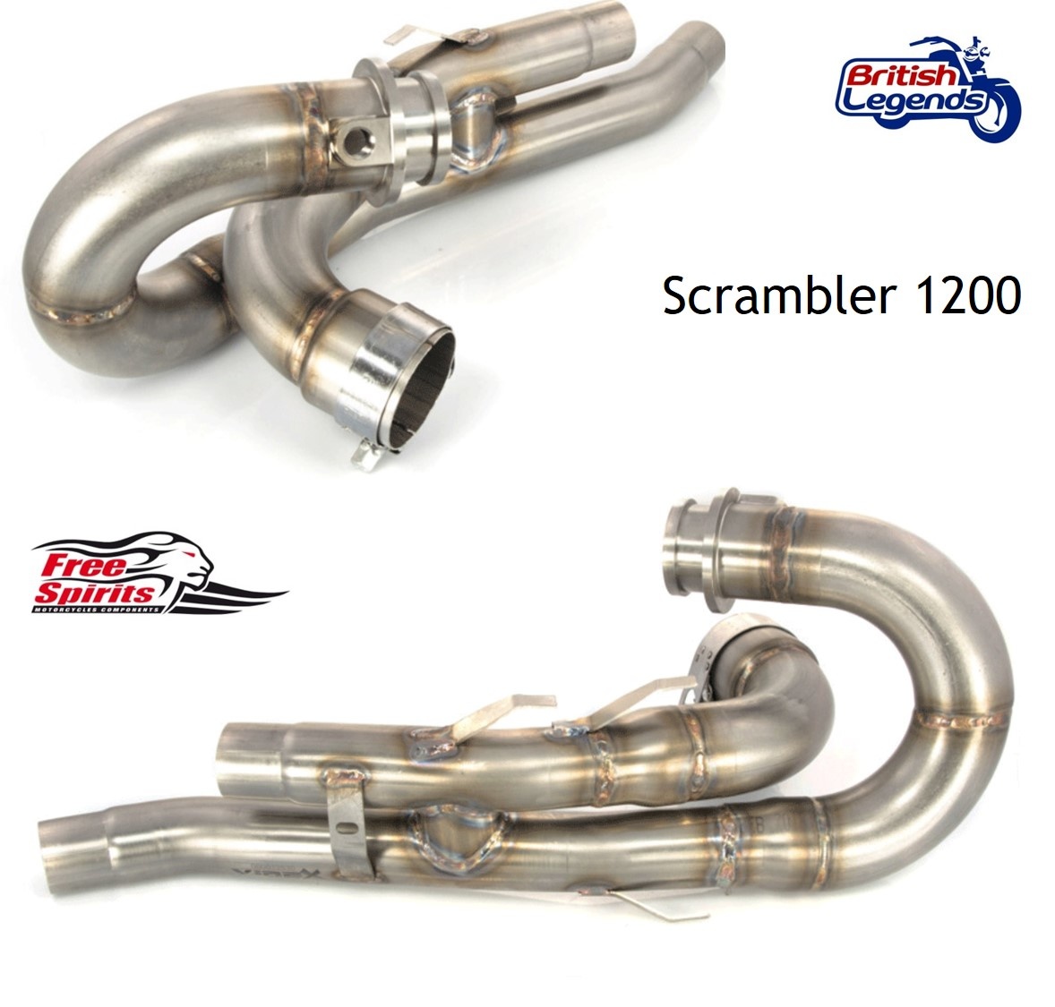 Bypass X-Pipe pour Triumph Twins 900/1200cc