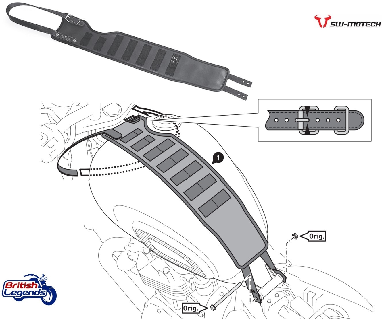 Sangle et Pochette de Réservoir Triumph Twins