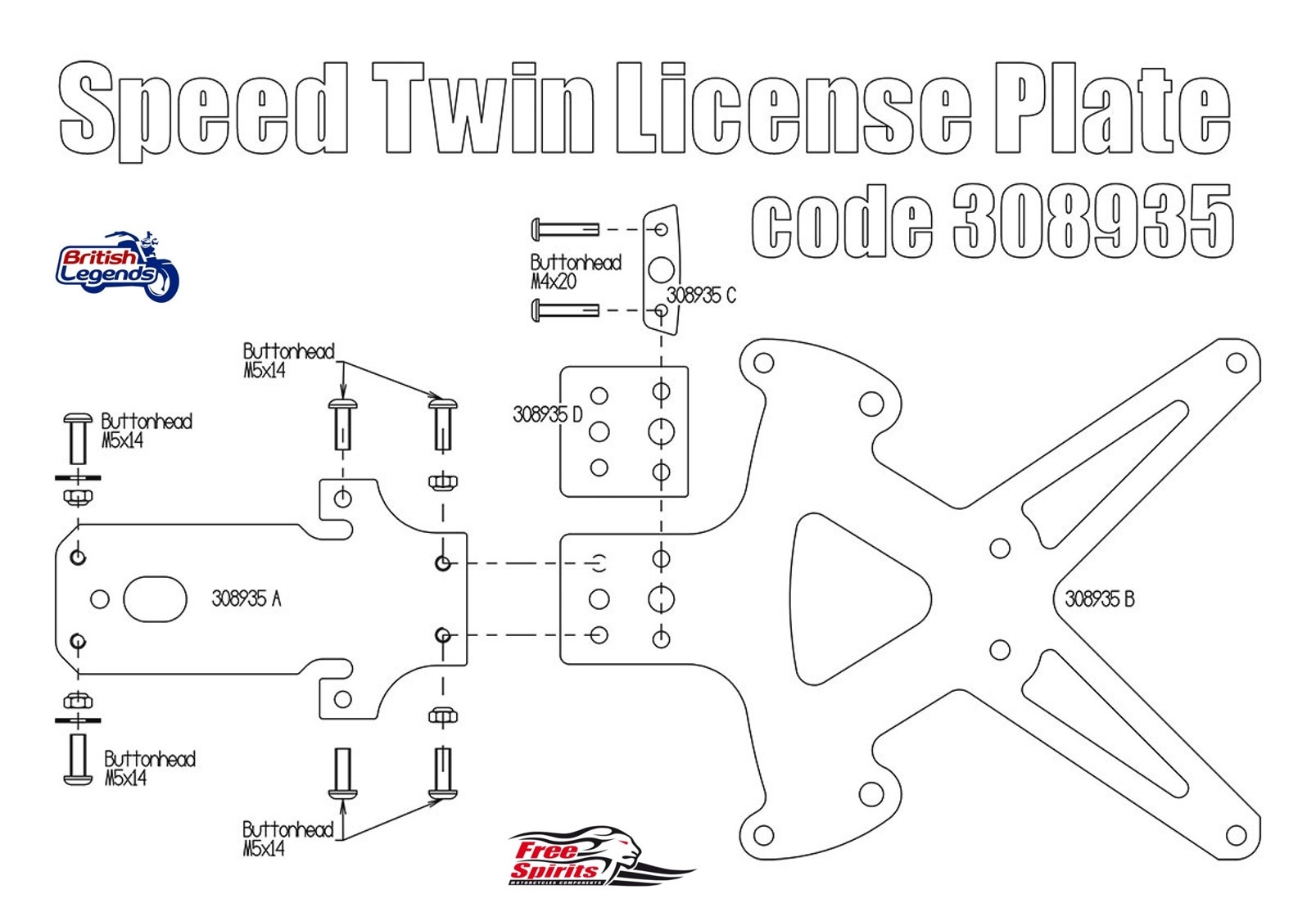Kit Arrière Court pour Triumph Speed Twin 1200