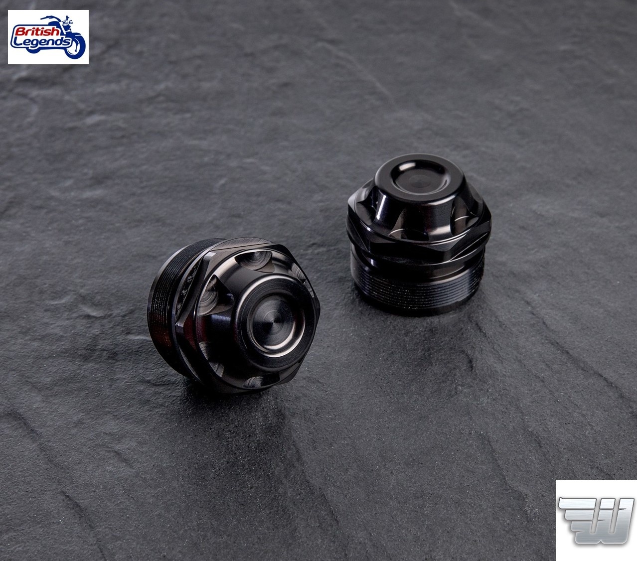 Black Aluminium Fork Caps for Triumph Twins