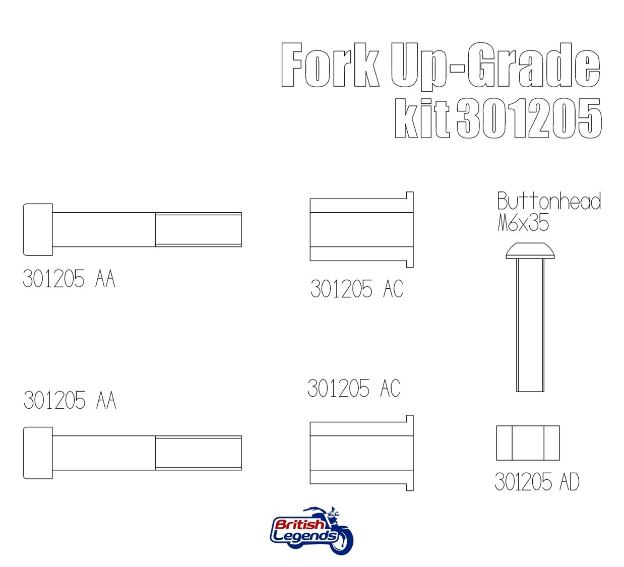 Elevador de horquilla +30mm para Triumph Twin