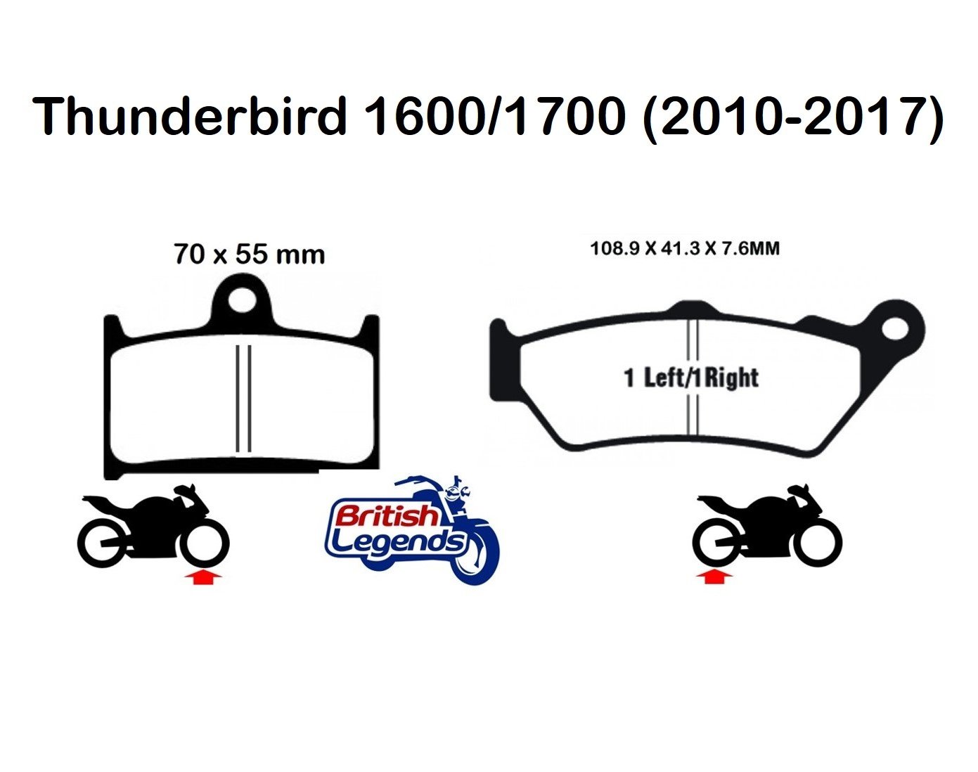 Sintered Brake Pads for Thunderbird 1600/1700