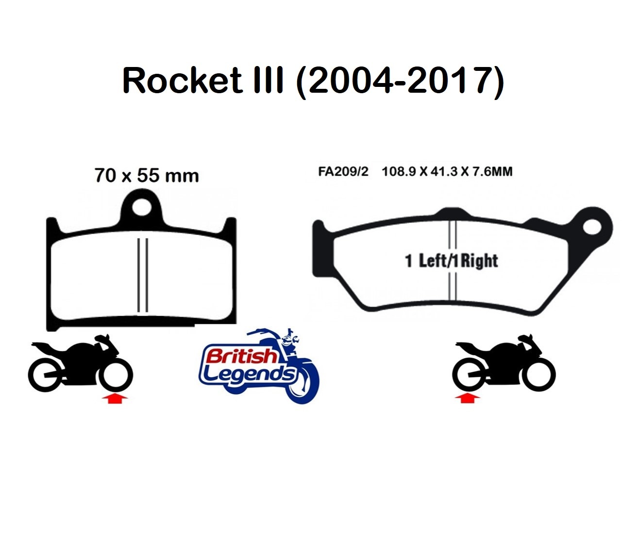 Sintered Brake Pads for Triumph Rocket III/3